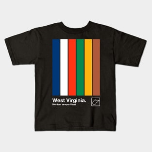 West Virginia State Flag // Original Minimalist Artwork Poster Design Kids T-Shirt